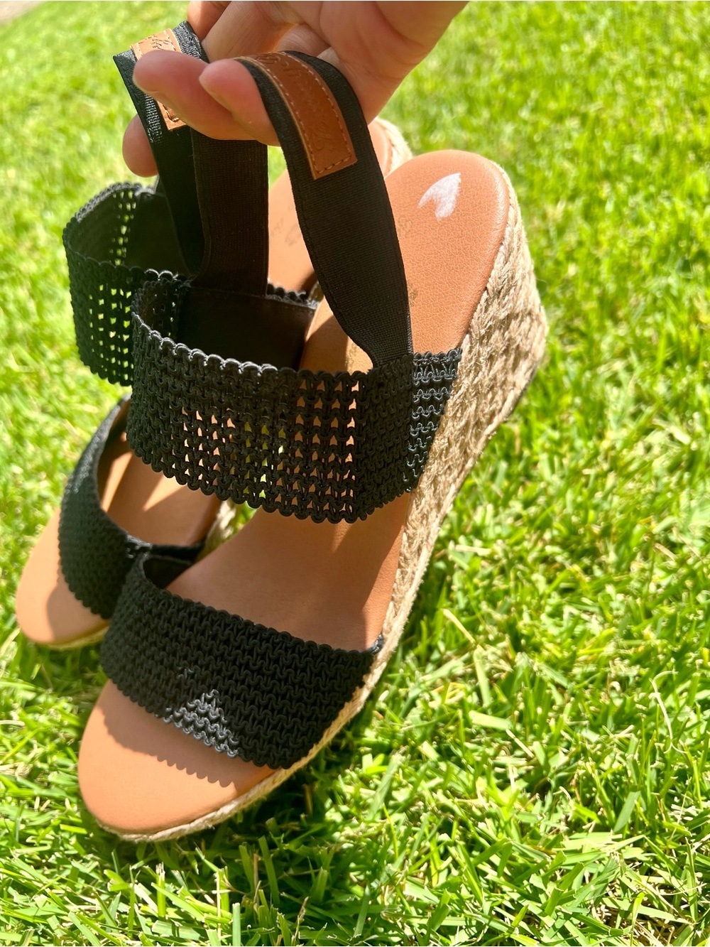 Tommy Bahama Espadrilles Black Mesh Wedges Beachy Coastal 9 Preppy Boho